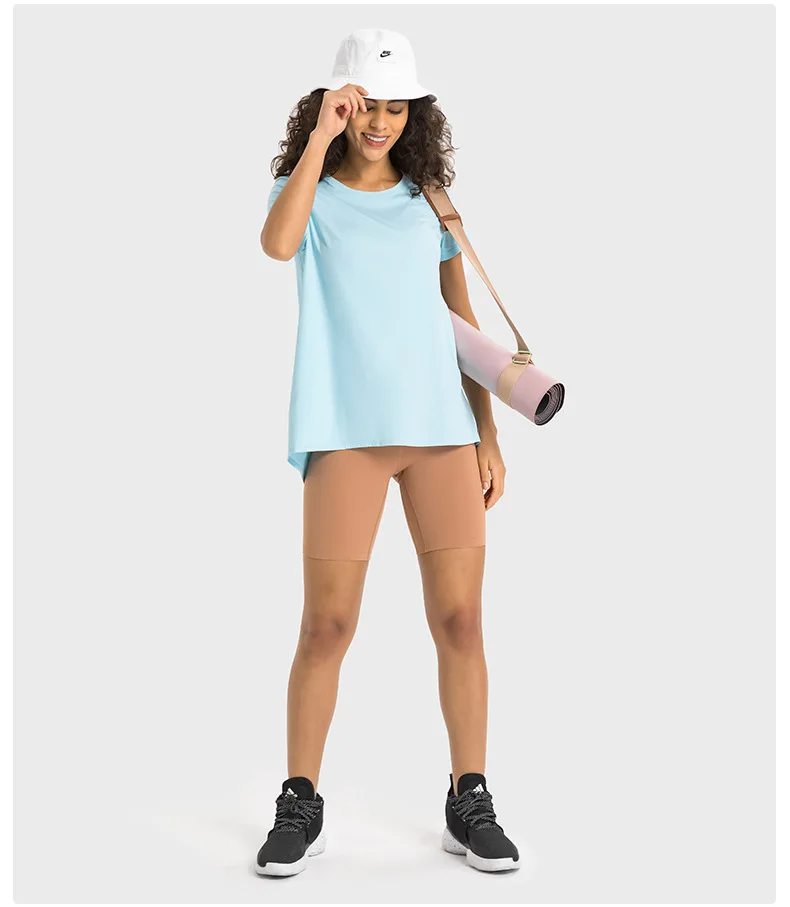 LuluWomens Clothing Gym Shirts Yoga Sport Top Outdoor Jogging Women's Short Sleeve Top Sportswear Butterfly Bandage T-shirts