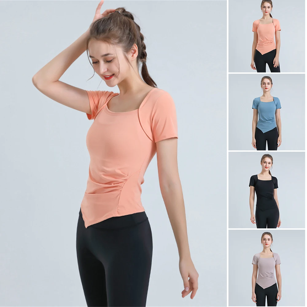 

Short Sleeve Crop Tops Yoga Running Shirts Gym Workout Cropped Tops for Women Short Sleeve Crop Tops for Women Tight Top MC889