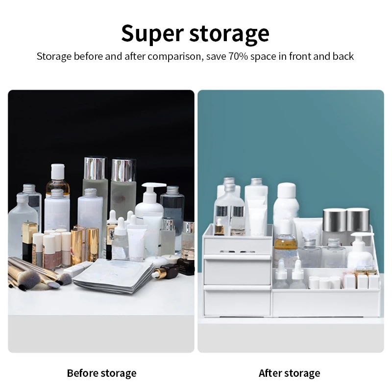

Organizer for Cosmetic Large Capacity Cosmetic Storage Box Organizer Desktop Jewelry Nail Polish Makeup Drawer Container