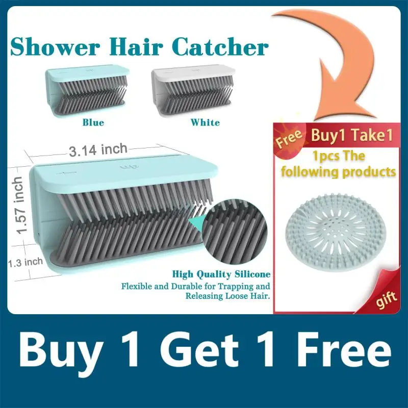 

Silicone Shower Hair Catcher Wall Mounted Hair Stopper Hair Collector For Sink Bathtub Bathroom Accessories Reusable