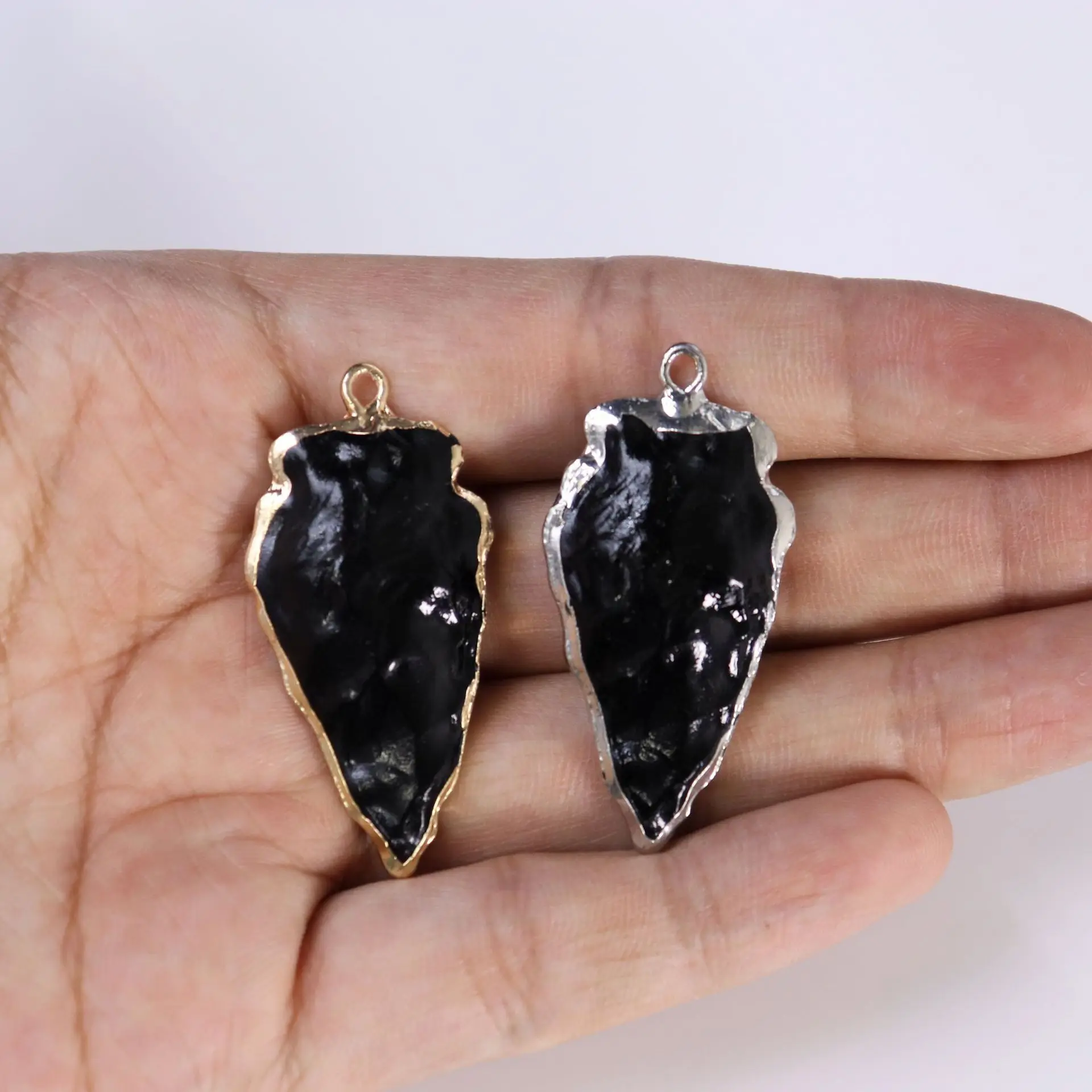 Черные обсидиановые подвески в стиле панк 1 шт. очаровательные мужские ювелирные