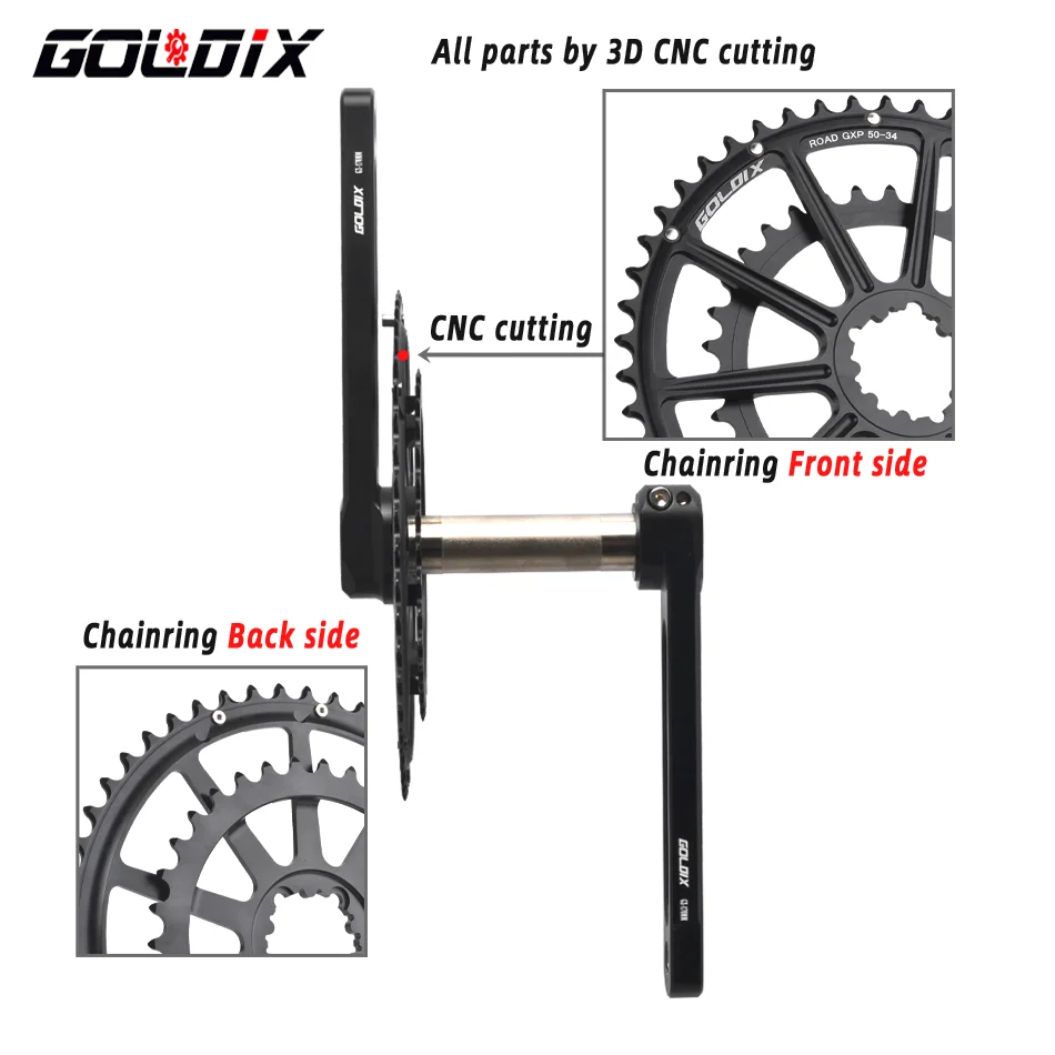GOLDIX дорожный велосипед Crankset 165/170/172.5/175 мм длина рукоятка велосипеда GXP двойной