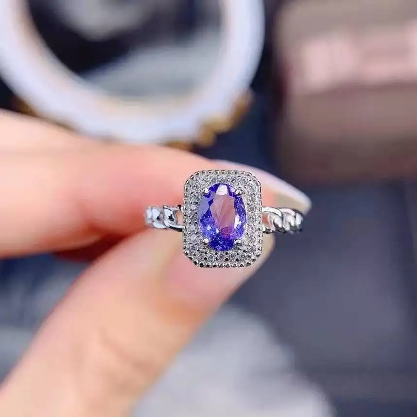 

New Light Purple Zircon Rings Jewelry New Imitation Amethyst Lavender Full Gemstone Oval Wedding Engagement Ring For Women