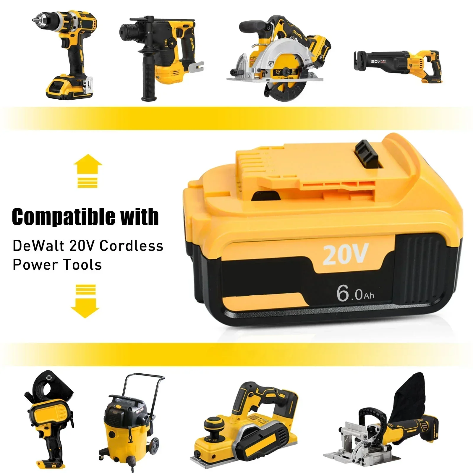 Для DeWalt DCB184-XE 6Ah 9Ah 18V/20V литий-ионный аккумулятор DCB182 DCB184 DCB205-2 серии DCD/DCF/DCG
