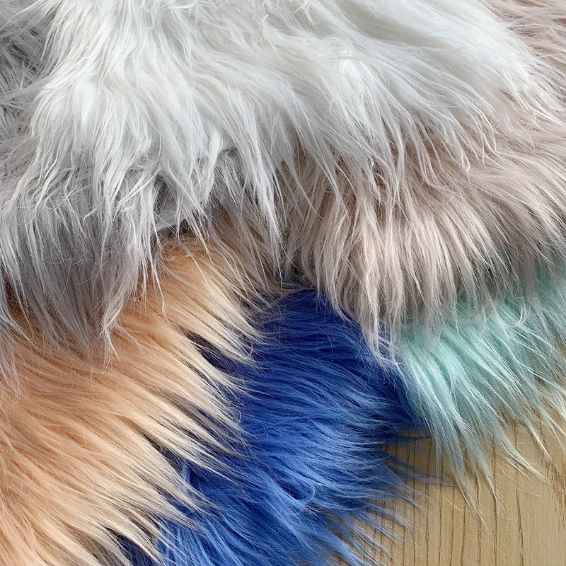25X45cm 8cm Pile Faux Fur Fabric for Patchwork Sewing Material Doll Toy Beard Hair DIY Handmade Cosplay Soft Plush Fabric images - 6