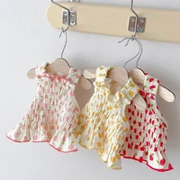 1pc teddy skirt puppy dog summer clothes strawberry dot pet dress dog clothes cat suspenders sweet clothing dogs