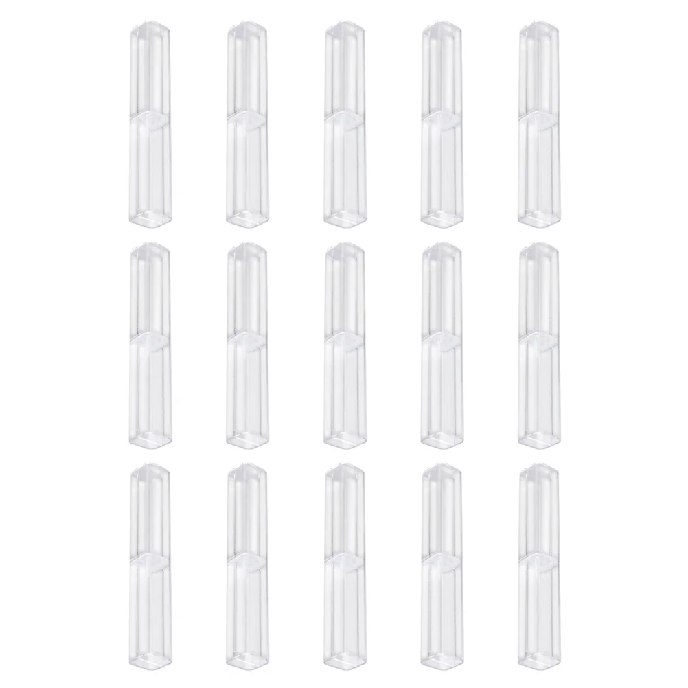 

15 Pcs Case Plastic Containers School Holder Square Clear Ink Student Office Supplies