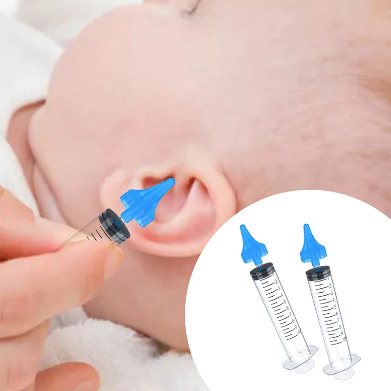 

10ML 2PCS Ear Syringe Ear Wax Remover Syringe Canal Irrigator For Children Adult Universal Ear Wax Flusher Irrigation Syringe