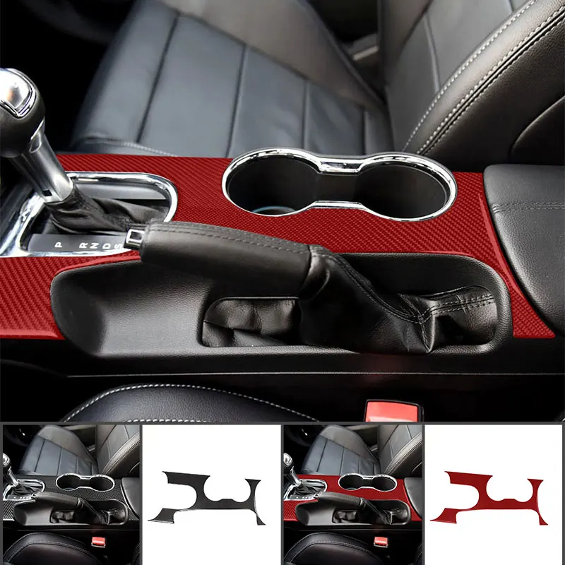 

Автомобильные аксессуары из углеродного волокна для Ford Mustang 2015-2019, панель переключения передач с внутренним управлением, наклейки на отделк...