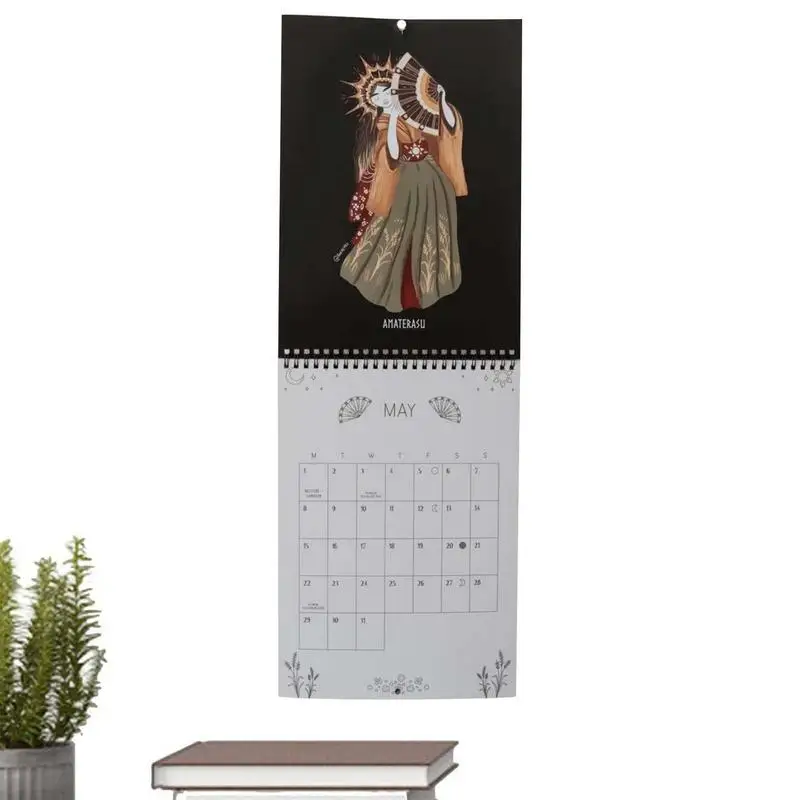 

Настенный календарь для богини 2023, изящный календарь для богини зодиака 2023, толстый и прочный настенный календарь в египетском кельтском ст...