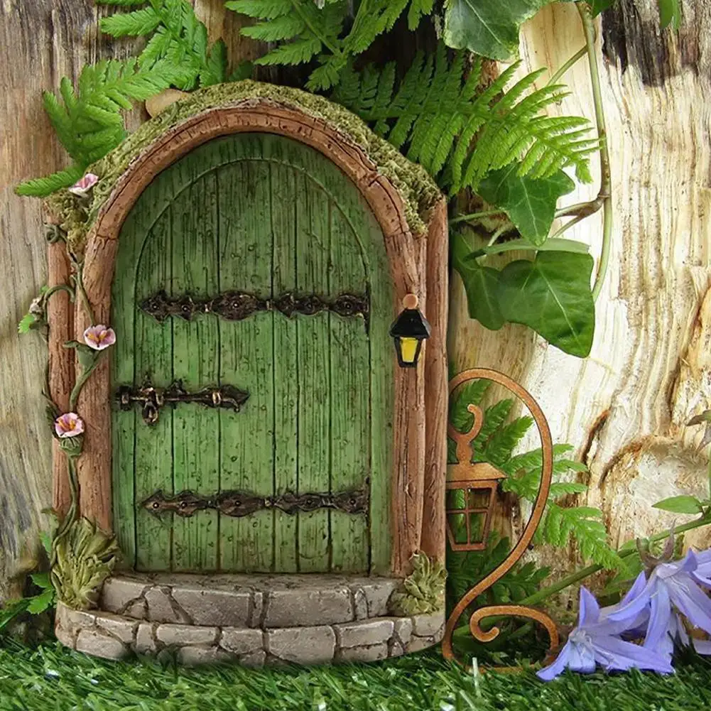 

Miniature Pixie Elf Fairy Door Garden Decor Wooden Fairy Wild Garden Sculpture Micro Landscape Accessories Door Window For A1J0