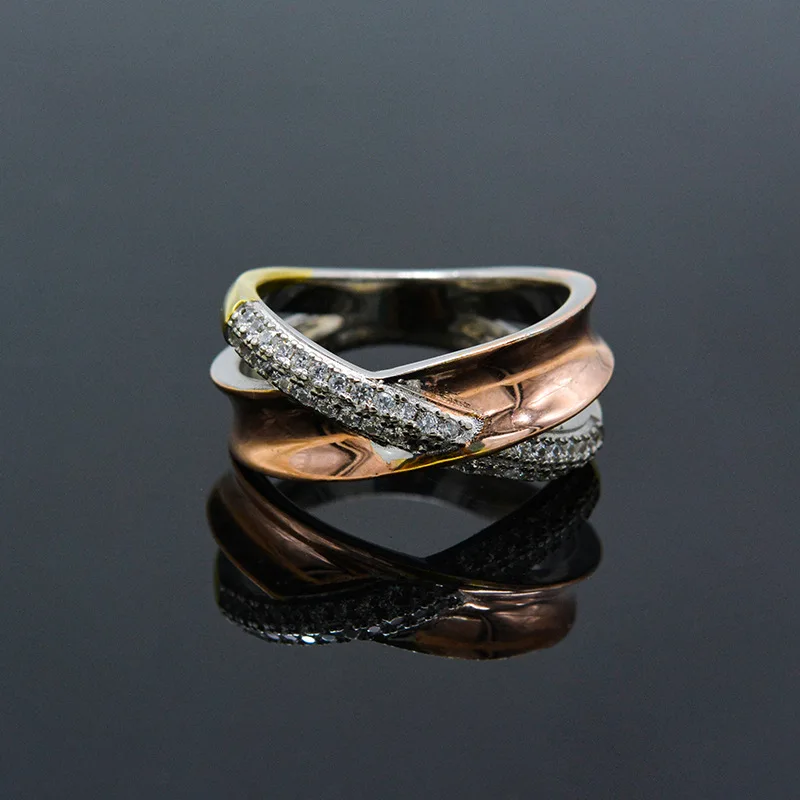 

Новинка 2023, мини-набор из чистого серебра S925 пробы в европейском и американском стиле, изысканное кольцо с бриллиантами и разделением цвето...