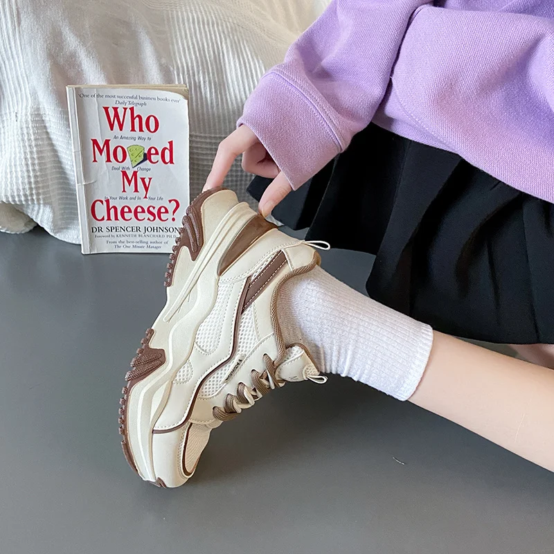 Женская обувь из натуральной кожи с 4 двигателями 202 Break Old Spring Sle универсальная Daddy