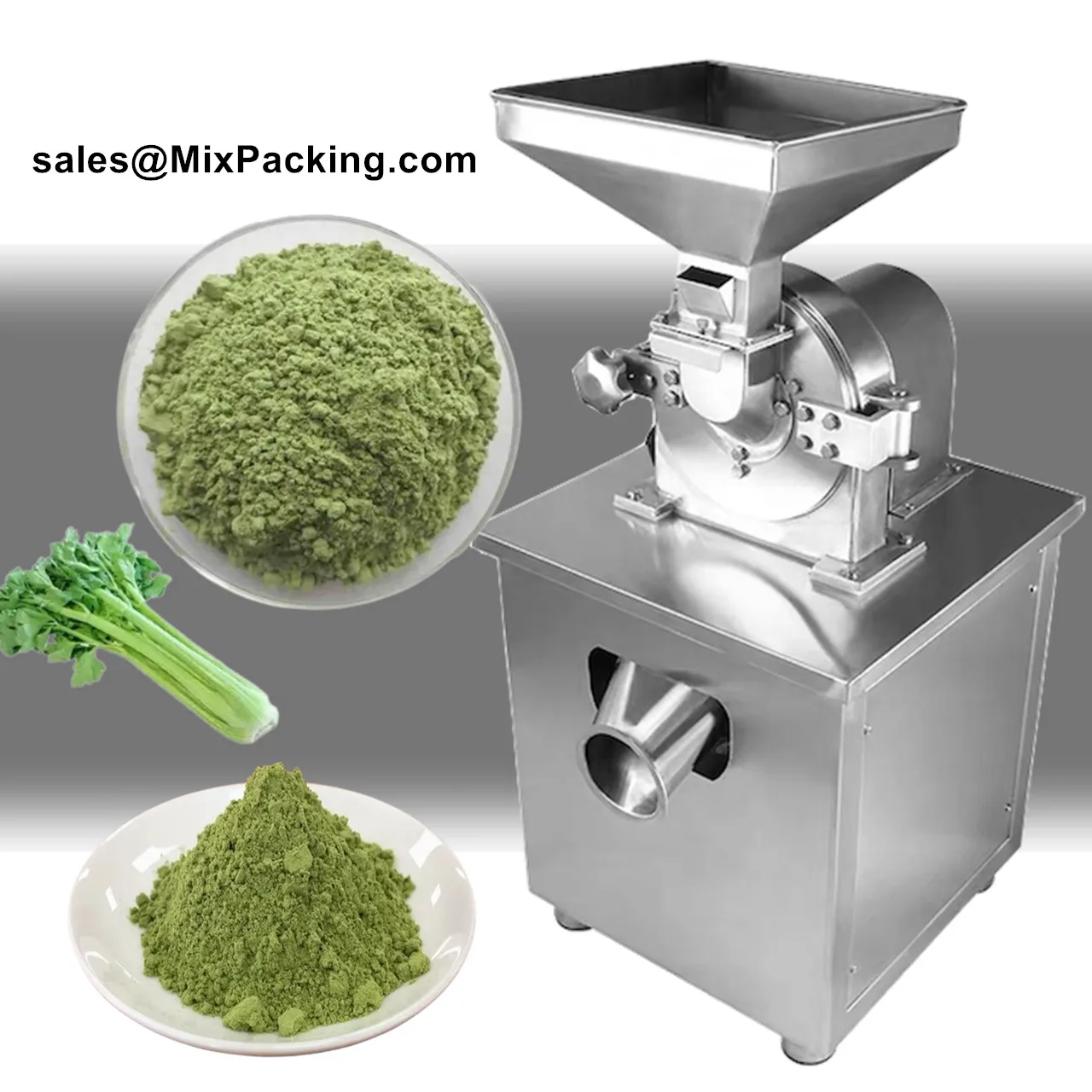 Stainless Steel Food Dry Grain Barley Sorghum Seeds Tea Leaves Cocoa Sesam Corn Rice Flour Grinder Grinding Machine