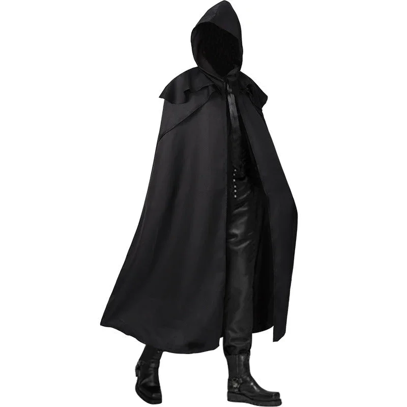 

New Halloween Party Medieval Multicolor Cloak Retro Gothic Men's Long Large Hooded Cloak halloween costumes Coats