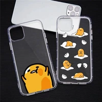 cute lazy gudetama phone case for iphone 13 12 11 pro max mini xs 8 7 plus x se 2020 xr transparent soft cover
