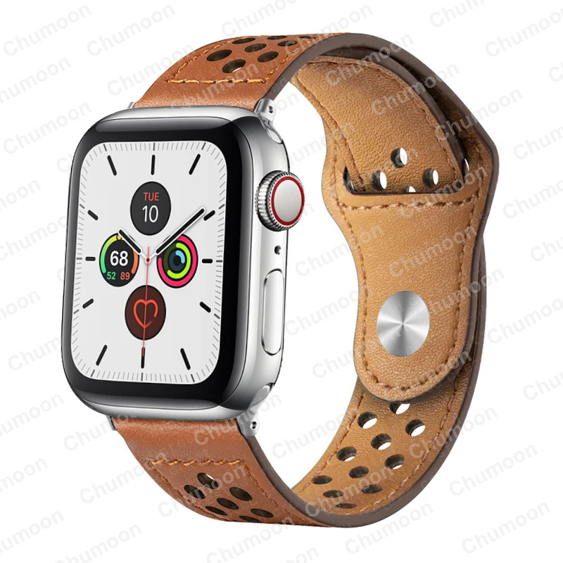 

Leather Strap For Apple Watch Band 44mm 40mm 45mm 41mm 42mm 38mm Breathable Bracelet Correa For iWatch Series 3 4 5 6 SE 7