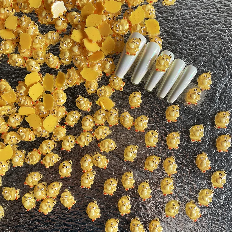 

20Pcs/Lot New Net Red Cartoon Cute Little Yellow Duck Nail Decoration Small Ice Transparent Super Cute Cartoon Cute