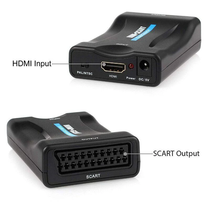 Преобразователь для видео HD hdmi-scart черного цвета подключение к телевизионному