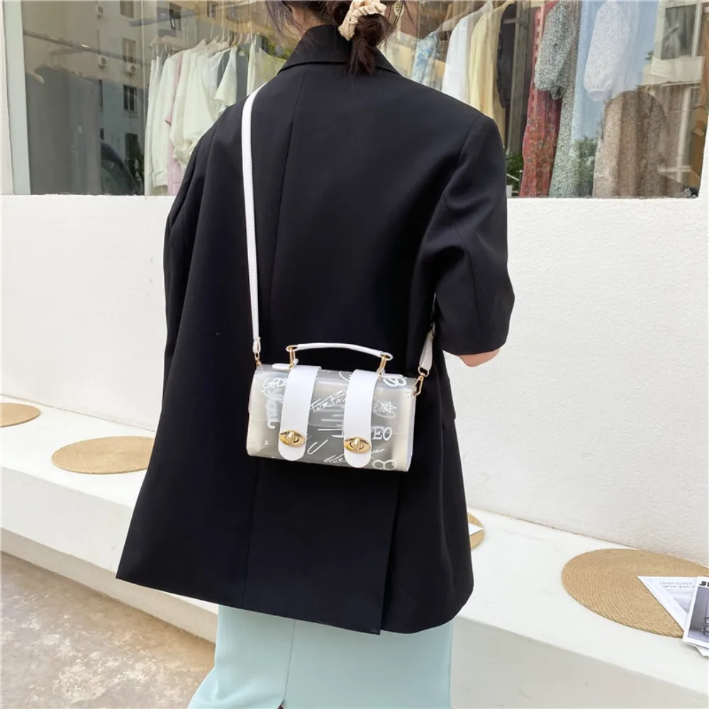 

Handheld Jelly Bag New Transparent Graffiti Crossbody Bag PVC Shoulder Bag Women