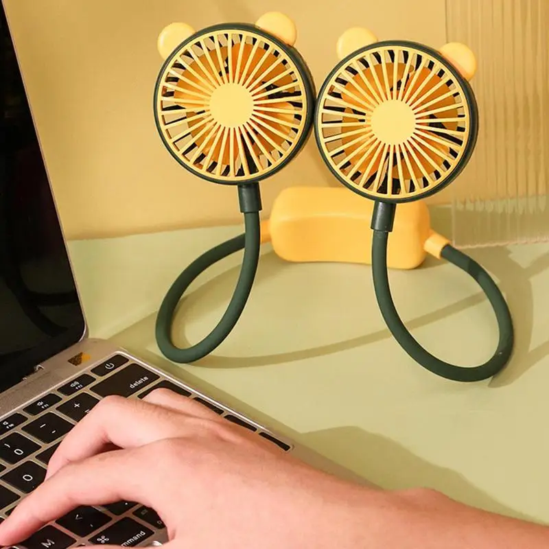 Складной шейный вентилятор регулируемый персональный USB-вентилятор с 2-мя