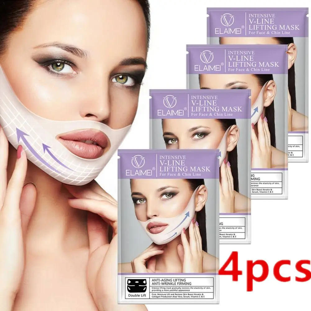 

4PCS V Shape Face Lifting Mask Slimming Mask for Double Chin Remover Slim Lift Shaper Anti Wrinkle Strap Tool Facial Collagen