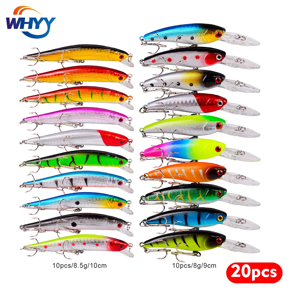 

20pcs Fishing Lure Set Hard Bait Mini Minnow Floating Swing Crankbait Wobblers Artificial Plastic Swimbait Fishing Tackle