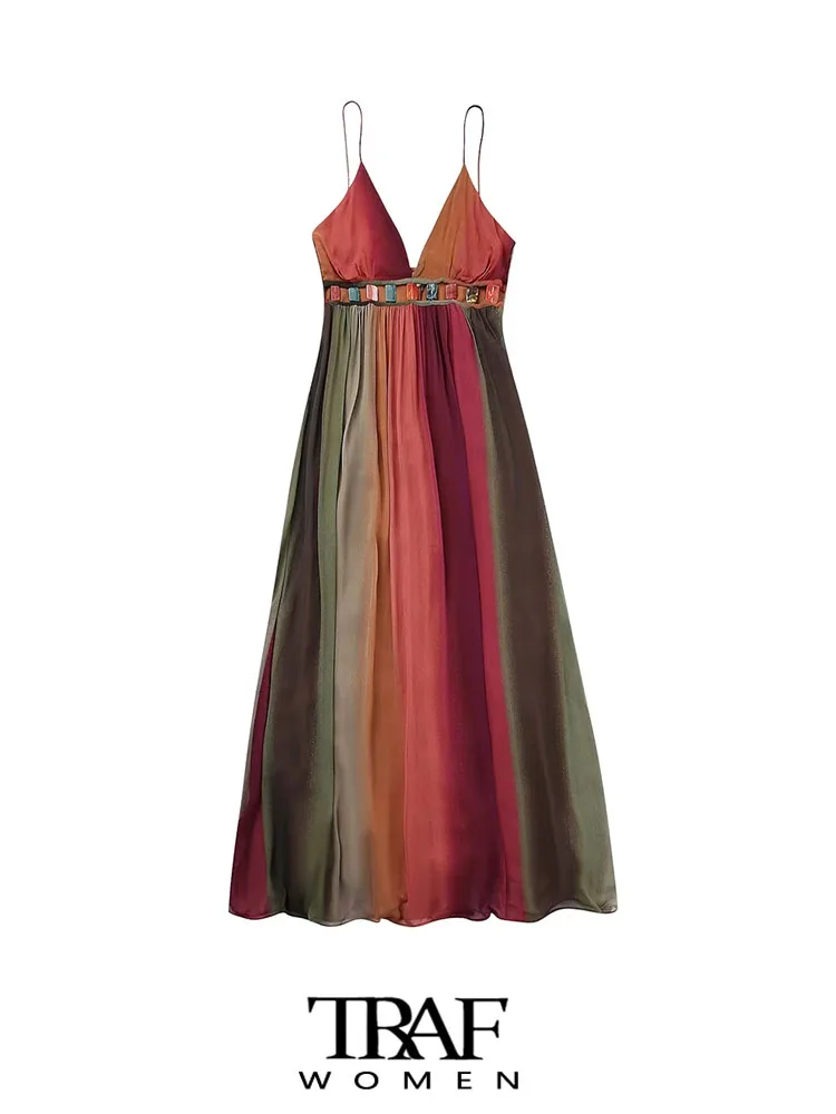 

Платье-миди с открытой спиной и молнией, на тонких бретельках