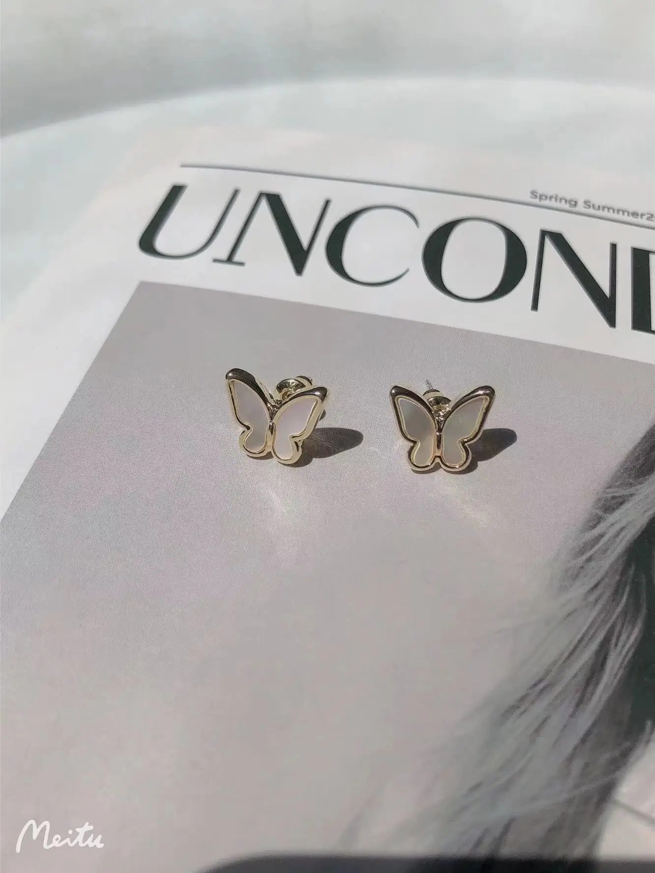 

Gold Filled Mother Of The Shell Butterfly Earrings Fashion Desaigner 925silver Needle Stud Jewerlry For 2022 Women Acessoires