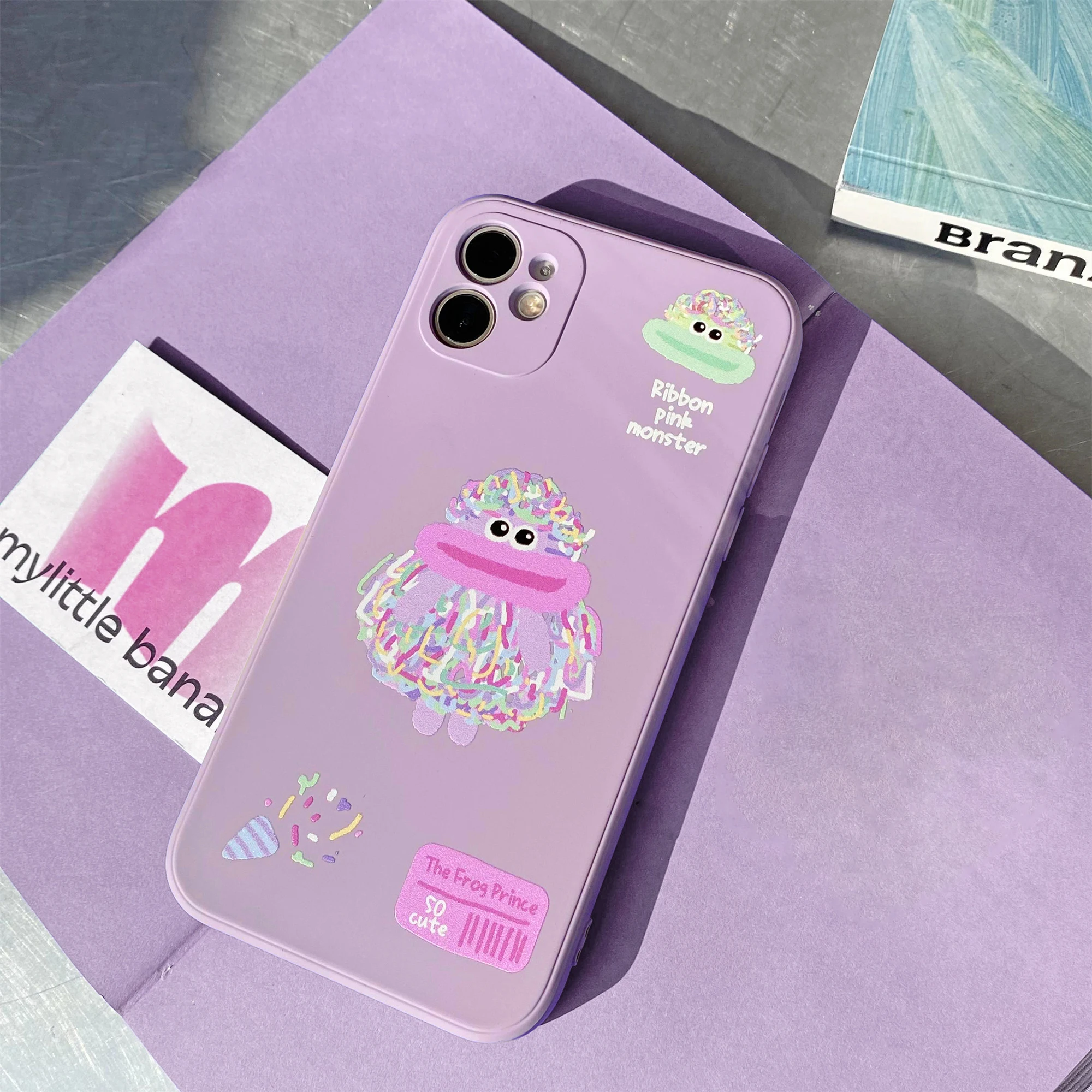 

Cute Cartoon Funny Monster Soft Silicone Phone Case for iPhone 14 13 12 11 Pro Max Mini XS XR X 7 8 Plus Shockproof Back Cover