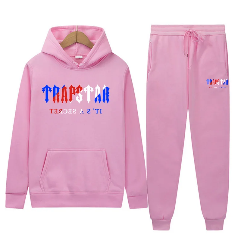 

New Tracksuit Men Female Warmth Two Pieces Set Loose Hoodies Printing Sweatshirt+Pants Suit Hoody Sportswear Couple Outfit
