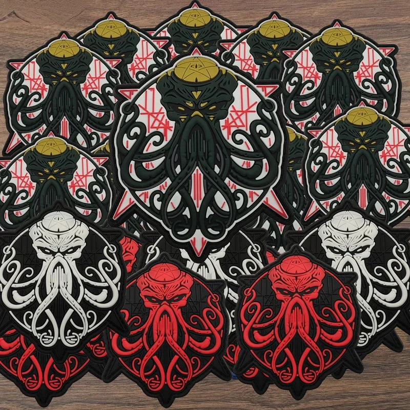 Cthulhu Пробуждение Lovecraft значок осьминога ПВХ Волшебная Наклейка черный золотой
