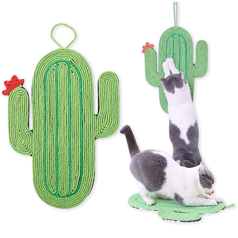 

Cat Scratch Pad Non-Slip Scratching Pad Rug Durable Sisal Cat Scratch Mat for Indoor Small Cat Grinding Claws with Hanging Rope