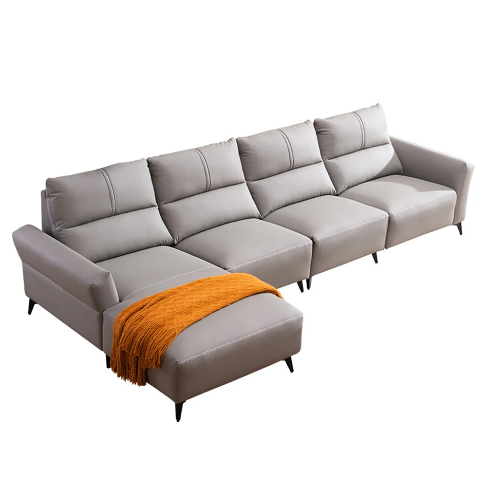 

Multiple Seat Living Room Sofa L Shaped Couch Straight Row Multi Function Combination Electric Settee