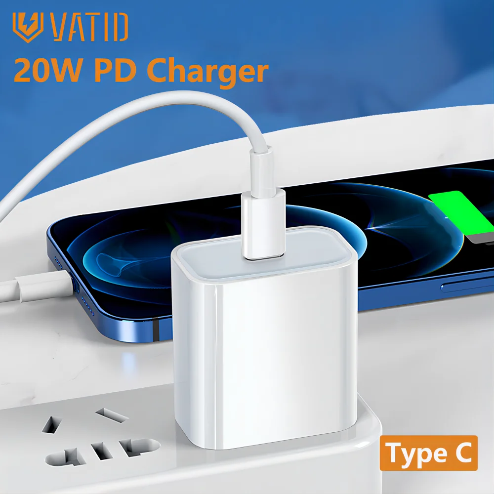 

VATID USB C Charger 20W PD Fast Charging Charger Type C Wall Charging Adapter Quick Charger for Phone 11 12 13 Samsung Xiaomi
