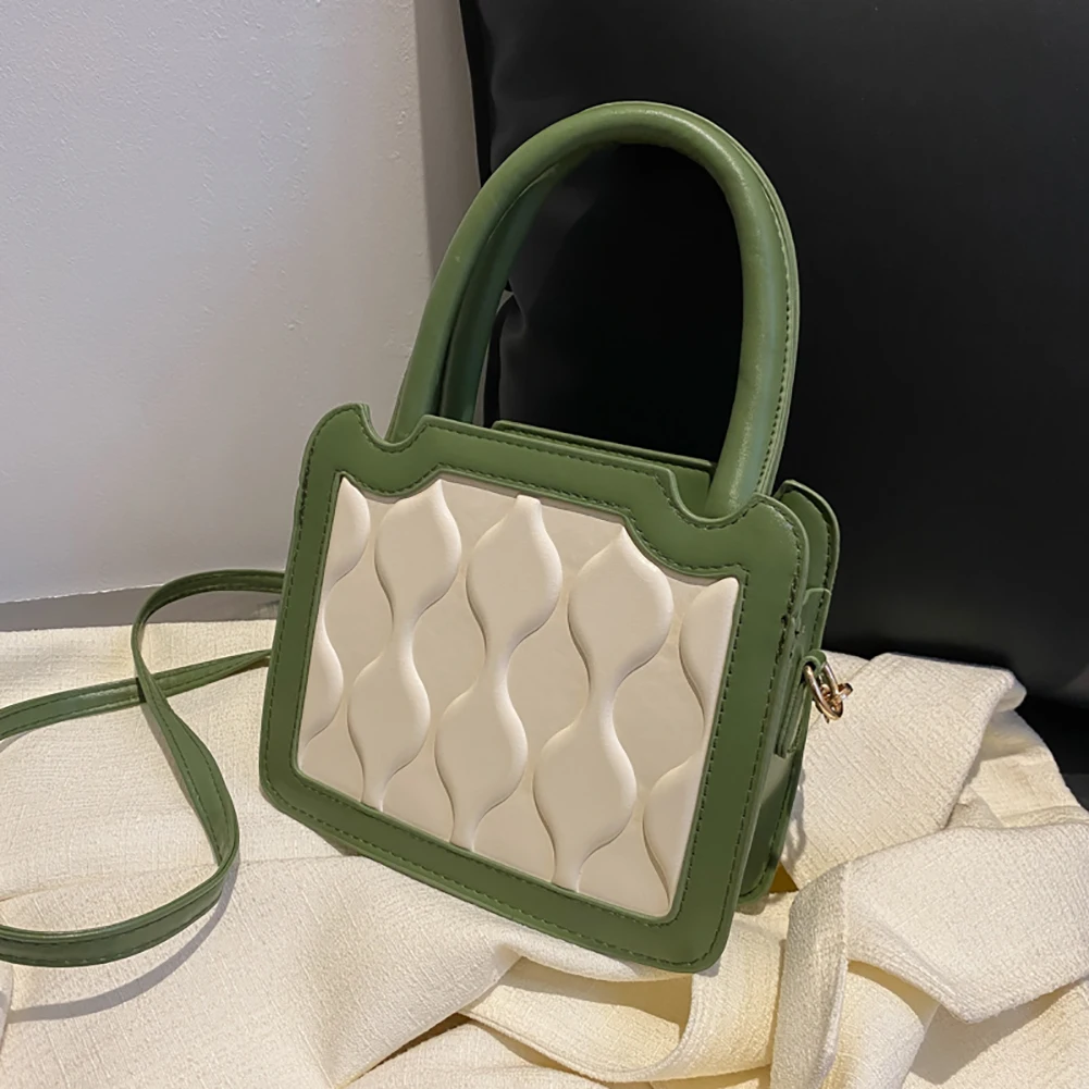 

Fashion Women's Bag PU Leather Biscuit Embossing Totes Handbags Hit Color Shoulder Crossbody Bags Female Purse Satchel Bolsa