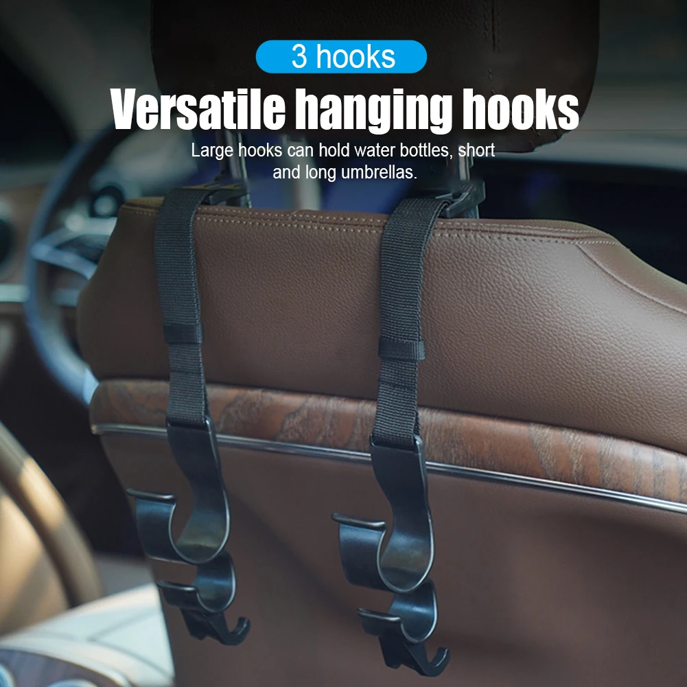 

2Pcs Car Seat Back Hooks Car trunk organizer Headrest Hanger Vehicle Interior accessories Shopping Bag Coat Storage Hanger