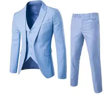 Costume bleu clair pour homme, costume d'affaires, spécial, bas chaud, prix direct usine  (4)