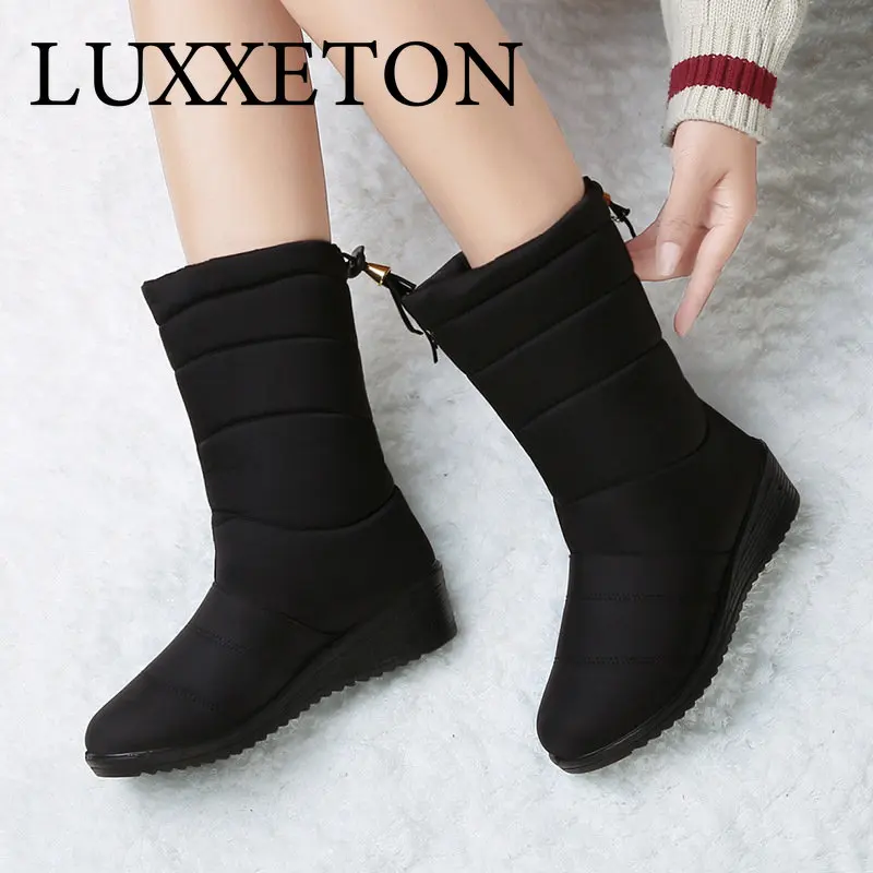 

Women Tassel Waterproof Snow Boots Warm Fur Black Winter Non-slip All-match 2022