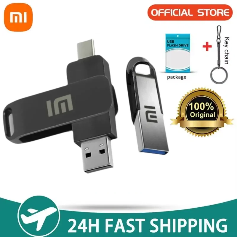Xiaomi 2 In 1 USB Flash Drive 2TB 1TB Metal Pendrive Usb 3.0 Pen USB-lightning Dual Interface Memory Stick For Iphone 13