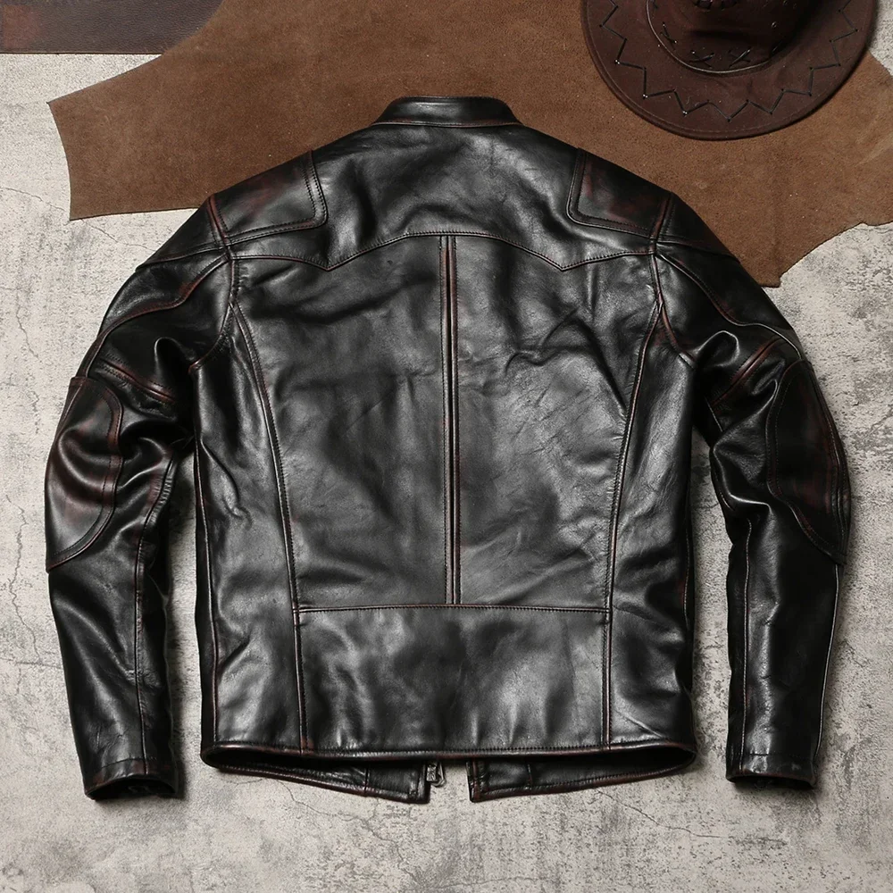 Байкерская кожаная куртка Blunt Razor Venom мужская облегающая мотоциклетная с