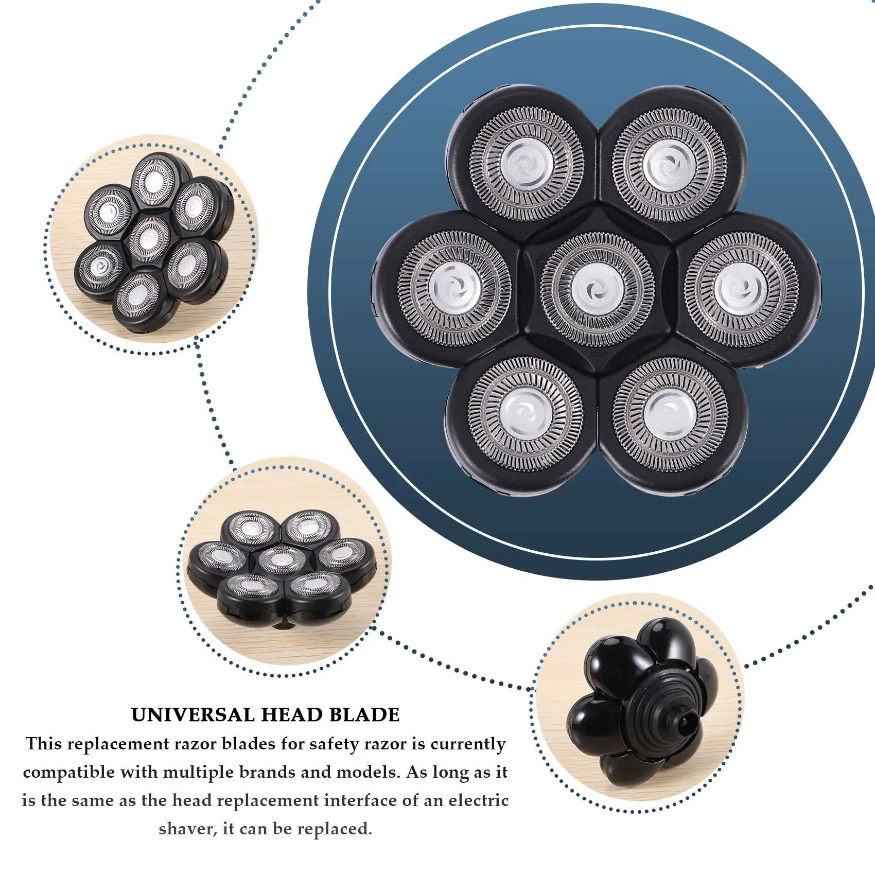 7D сменная головка для электробритвы сменное лезвие лысины бритвы