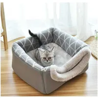 Foldable Soft Warm Closed Type Pet Cat House for Small Dogs Sleeping Mat Pad Pet Supplies All Season General
