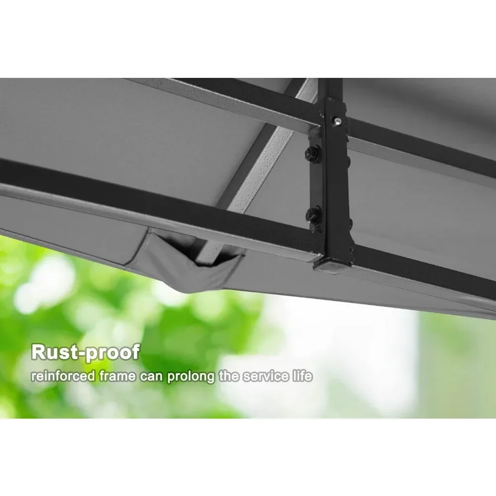 Уличная беседка 8x8 патио со стабильной стальной рамой и сетчатыми стенами