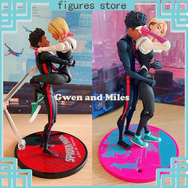 

SHF Spider-Man Miles Morales Gwen Stacy Action Figures Marvel Spider-Man Across the Spider-Verse Figure PVC Spiderman Model Toys