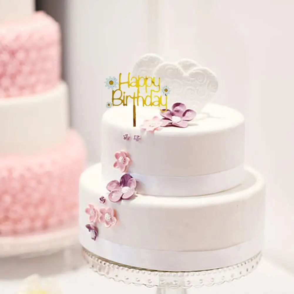 

1 шт. цветной цветочный подгузник для торта на день рождения, акриловый детский десерт, торт, украшение для торта, БУКВЕННОЕ украшение для торта на день рождения, аксессуары для торта S6y3