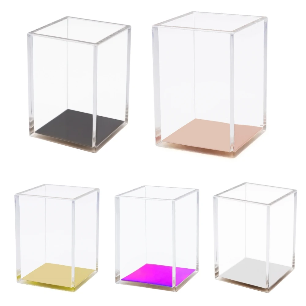 

Pen Holder Clear Acrylic Makeup Brush Holder Pencil Holder Desk Organizer Cup Rose Gold Pencil Pot Office Organizer Accessories