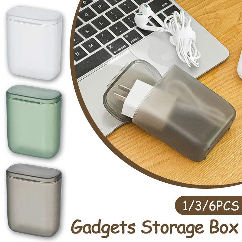 

Organizer Case With Container Box Wire Cable Storage Cable Box Data Dustproof Box Transparent Phone Charger Desk Storage Cover