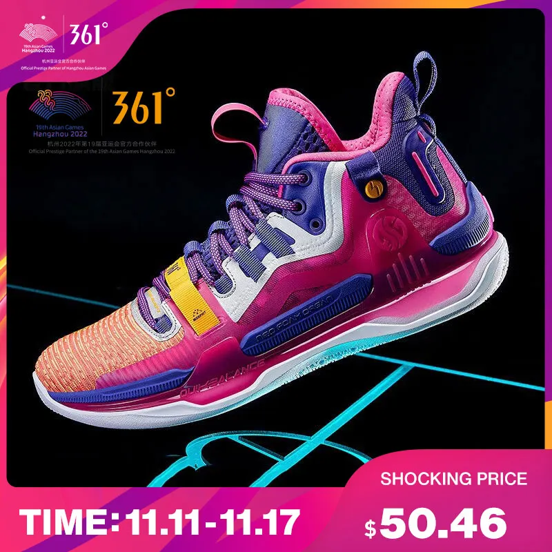 

361 Degrees AG1 Aaron Gordon Men Basketball Shoes Shock Absorption Wear Resistant Non Slip Breathable Combat Sports 572111110