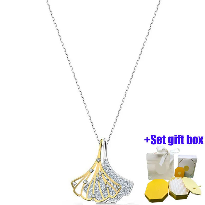 

Ginkgo leaf fan shapedHigh Quality Necklace with Original Engraved Woman Fashion Jewelry Gift Party Party Jewelry Free Shipping